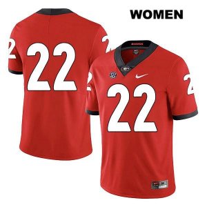 Women's Georgia Bulldogs NCAA #22 Nate McBride Nike Stitched Red Legend Authentic No Name College Football Jersey IEA4454YS